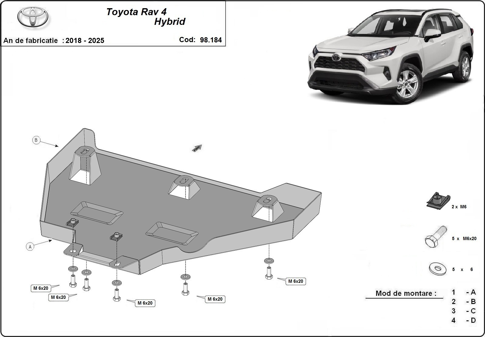 Protector inferior Acero Differential | Toyota RAV 4 Hybrid (2018-2026) - 3