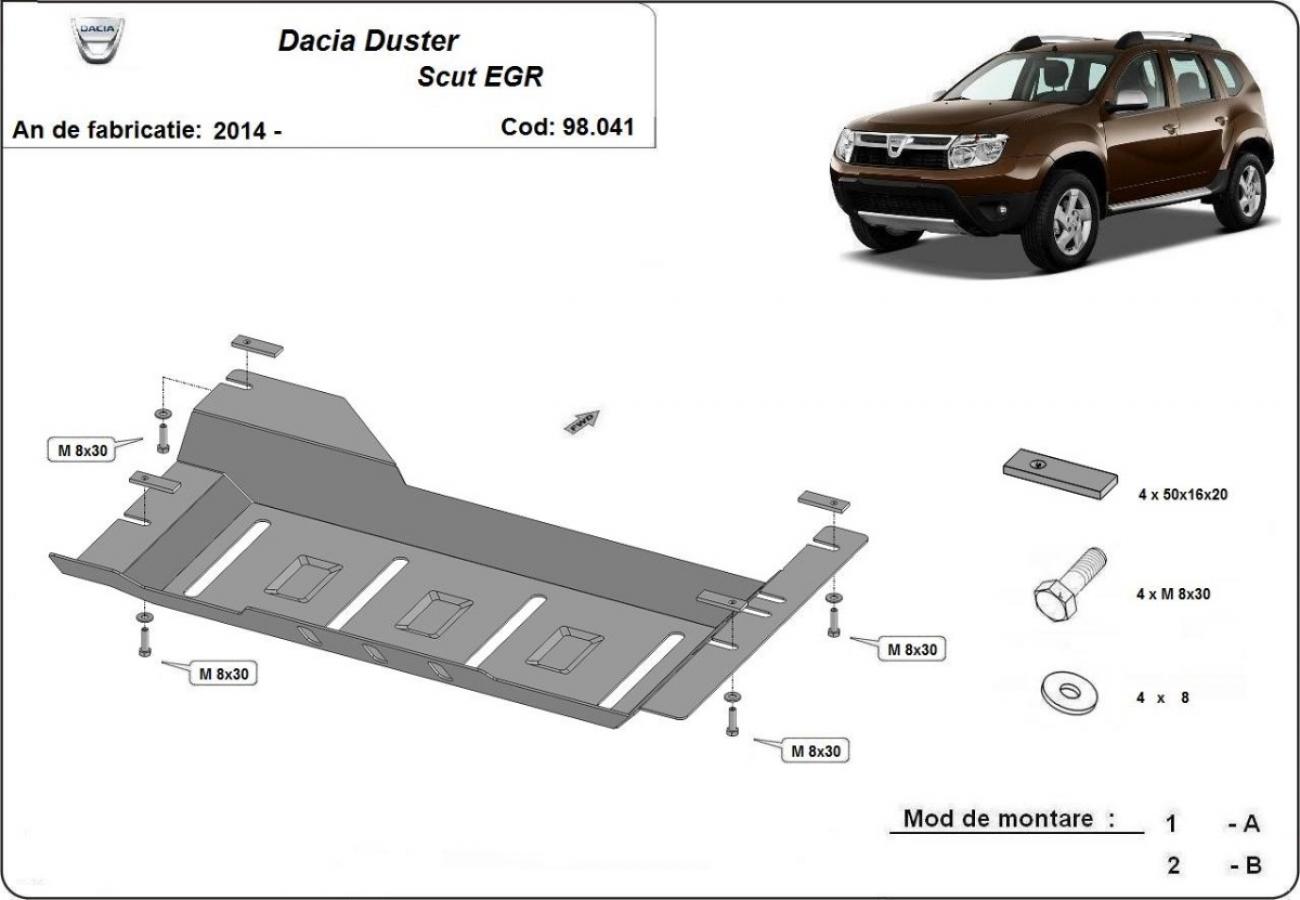 Skid plate Steel EGR, system STOP&GO | Dacia Duster (2014-2017) - 3