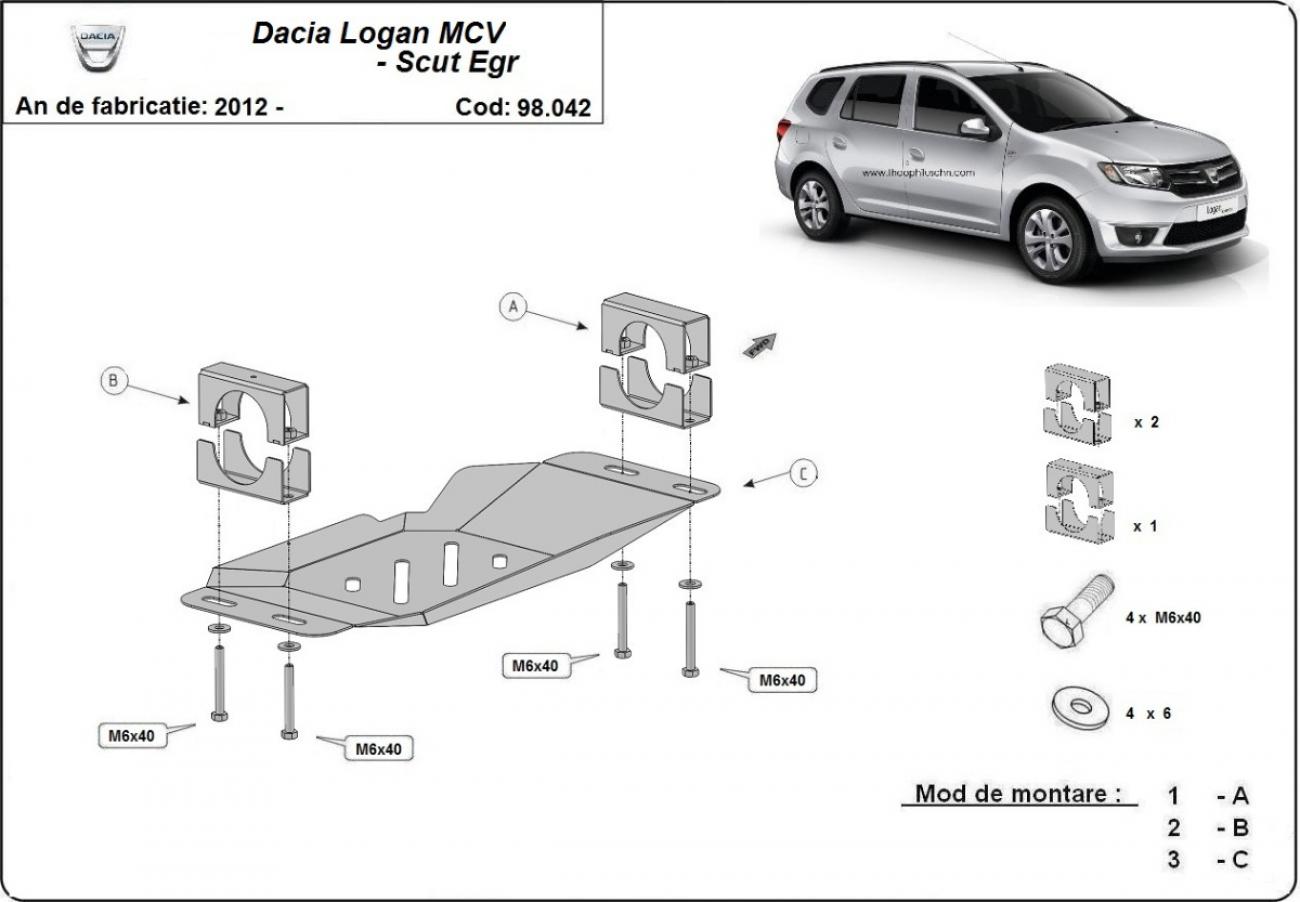 Bunnplate Stål EGR, system STOP&GO | Stop&Go system, EGR Dacia Logan MCV (2012-2020) - 3