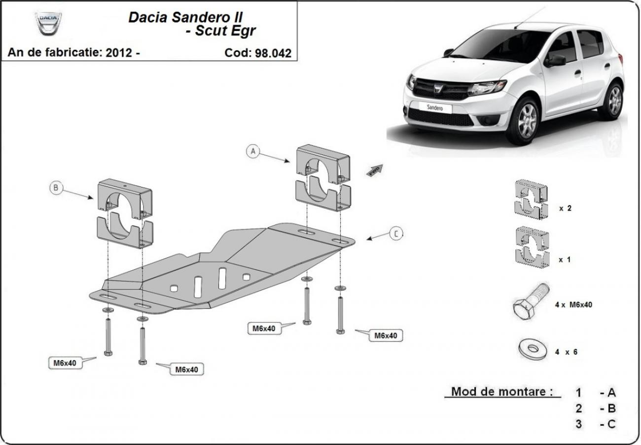Hasplåt Stål EGR, system STOP&GO | Stop&Go system, EGR Dacia Sandero 2 (2012-2026) - 3