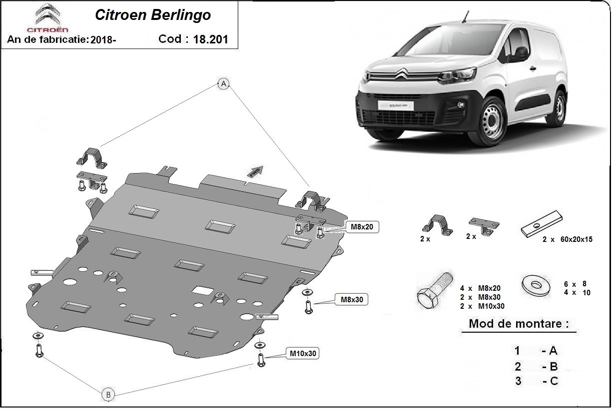 Skid plate Steel Engine+ | Citroen Berlingo (2018-2026) - 3