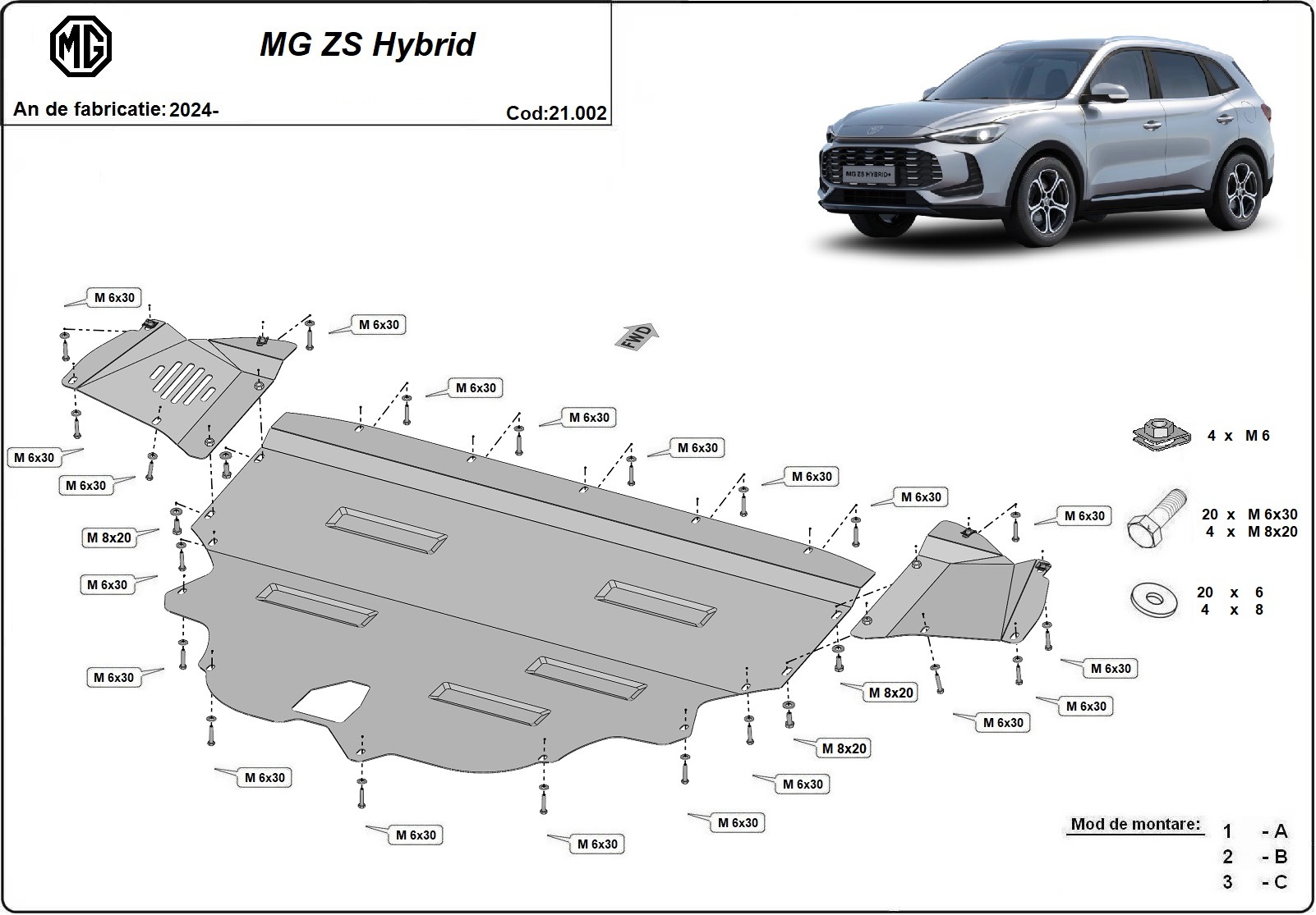 Skid plate Steel Engine+ | MG ZS (2024-2026) - 3
