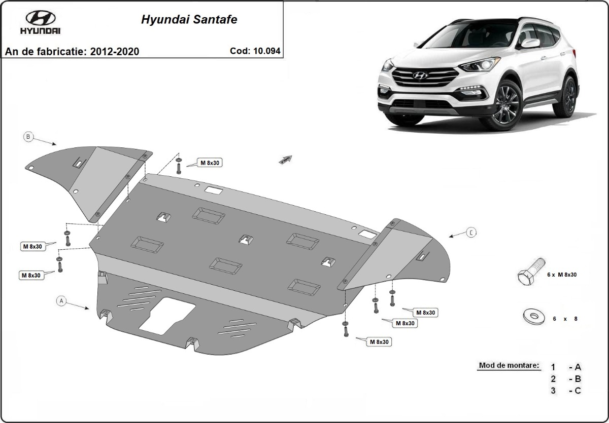 Skid plate Steel Engine+ | Hyundai Santa Fe (2018-2023) - 3