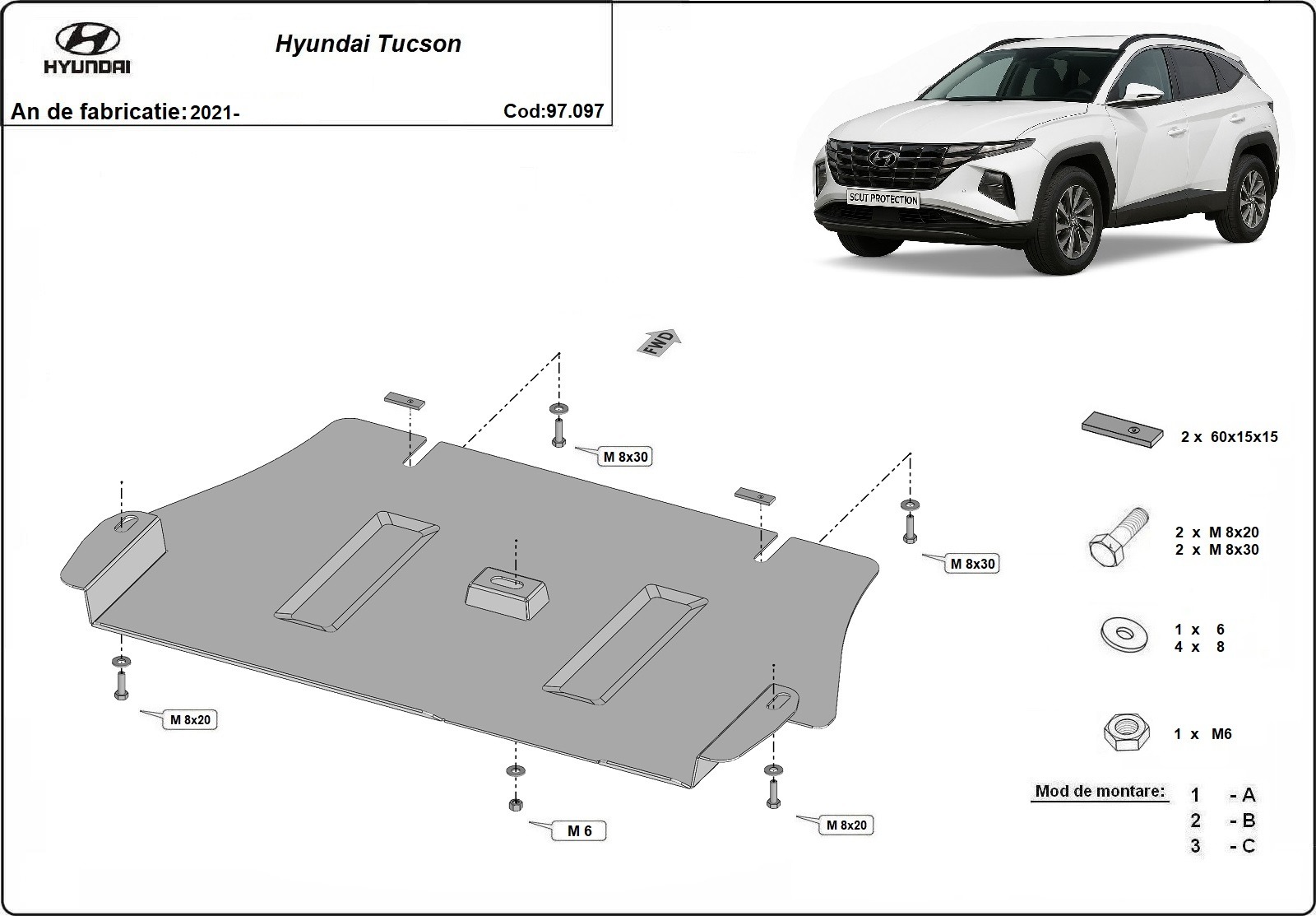 Pohjapanssari Steel Catalytic converter | Hyundai Tucson (2021-2026) - 3