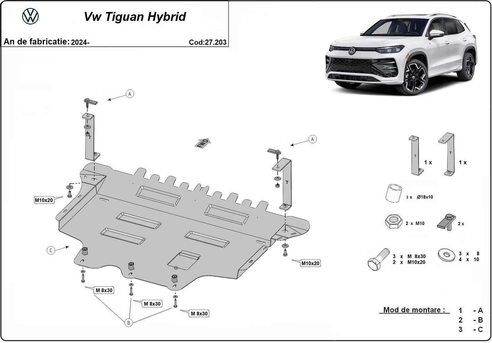 Skid plate Steel Engine+ | VW Tiguan (2024-2026) - 3
