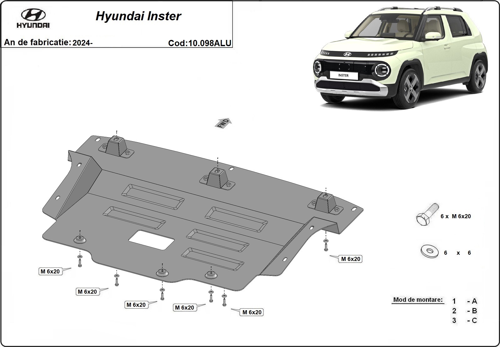 Bundplade Aluminium Motor+ | Hyundai Inster (2024-2026) - 3