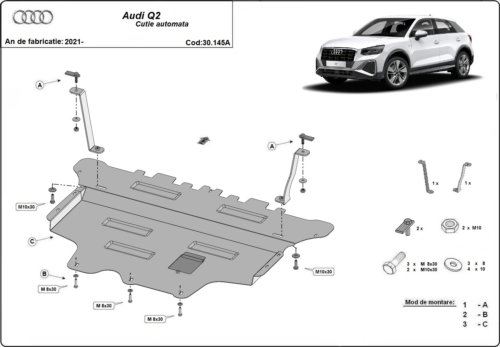 Skid plate Steel Engine+ | Audi Q2 Automat (2021-2026) - 3