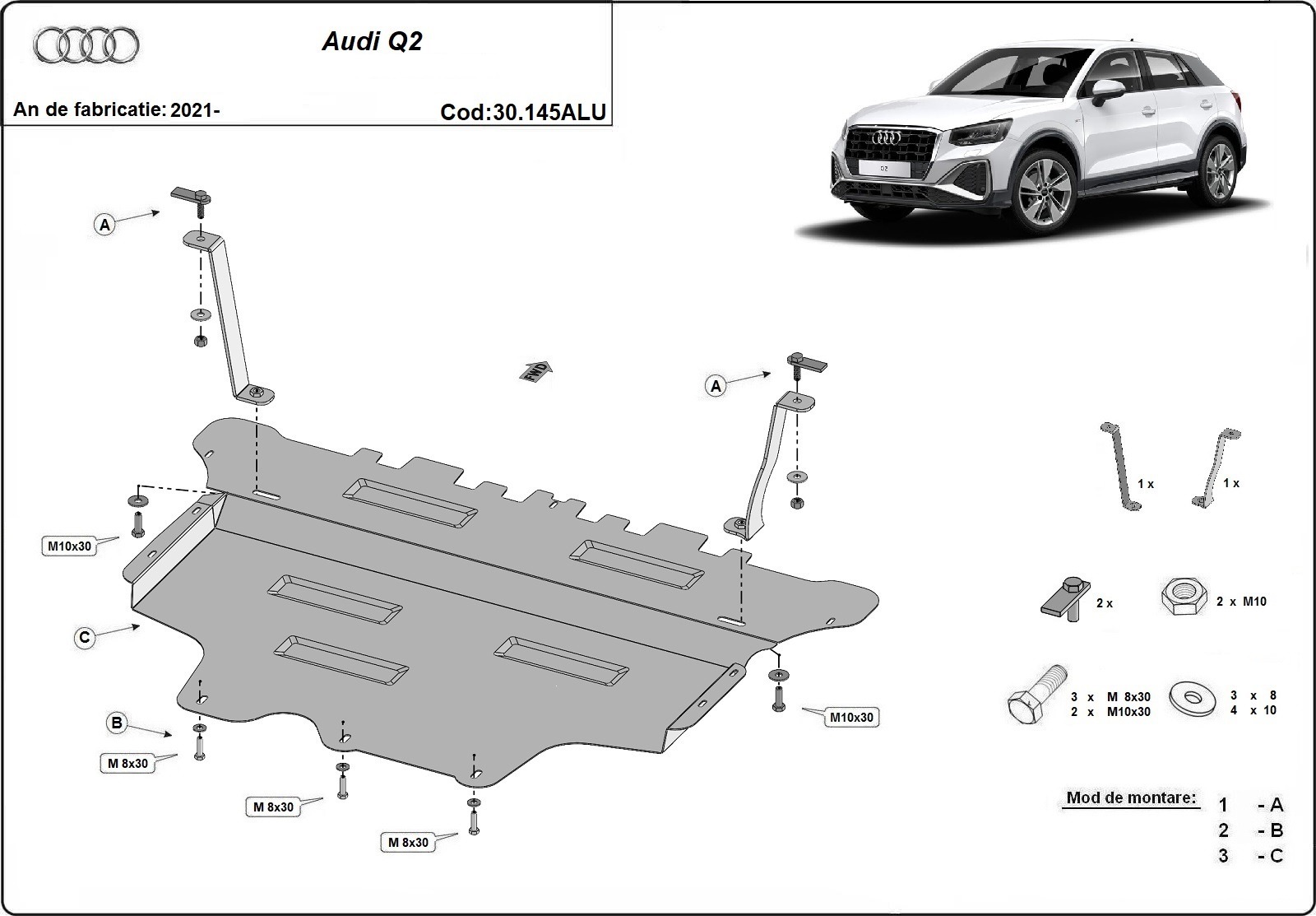 Bunnplate Aluminium Motor+ | Audi Q2 (2021-2026) - 3