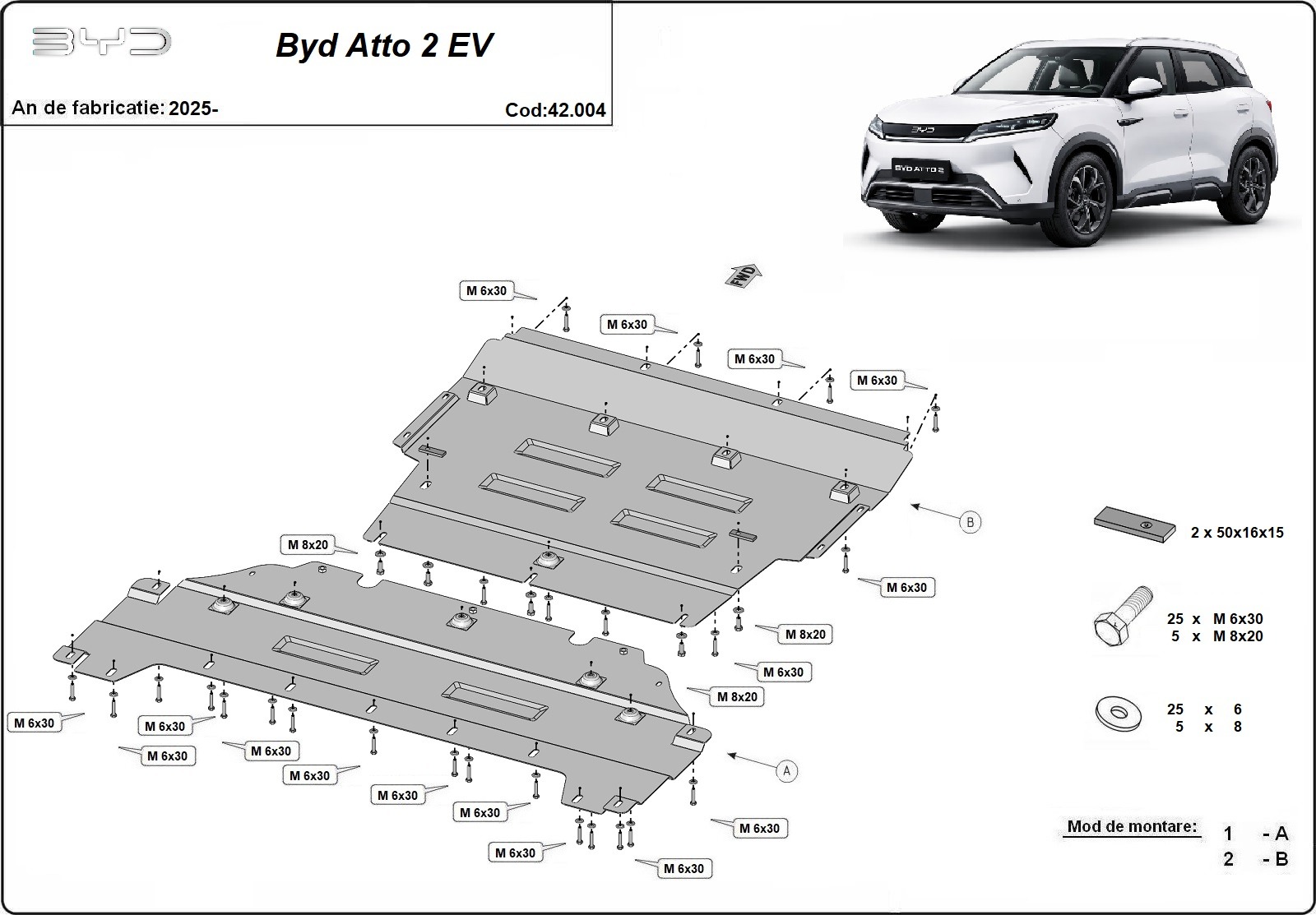 Skid plate Steel Engine+ | BYD Atto 2 (2025-2026) - 3