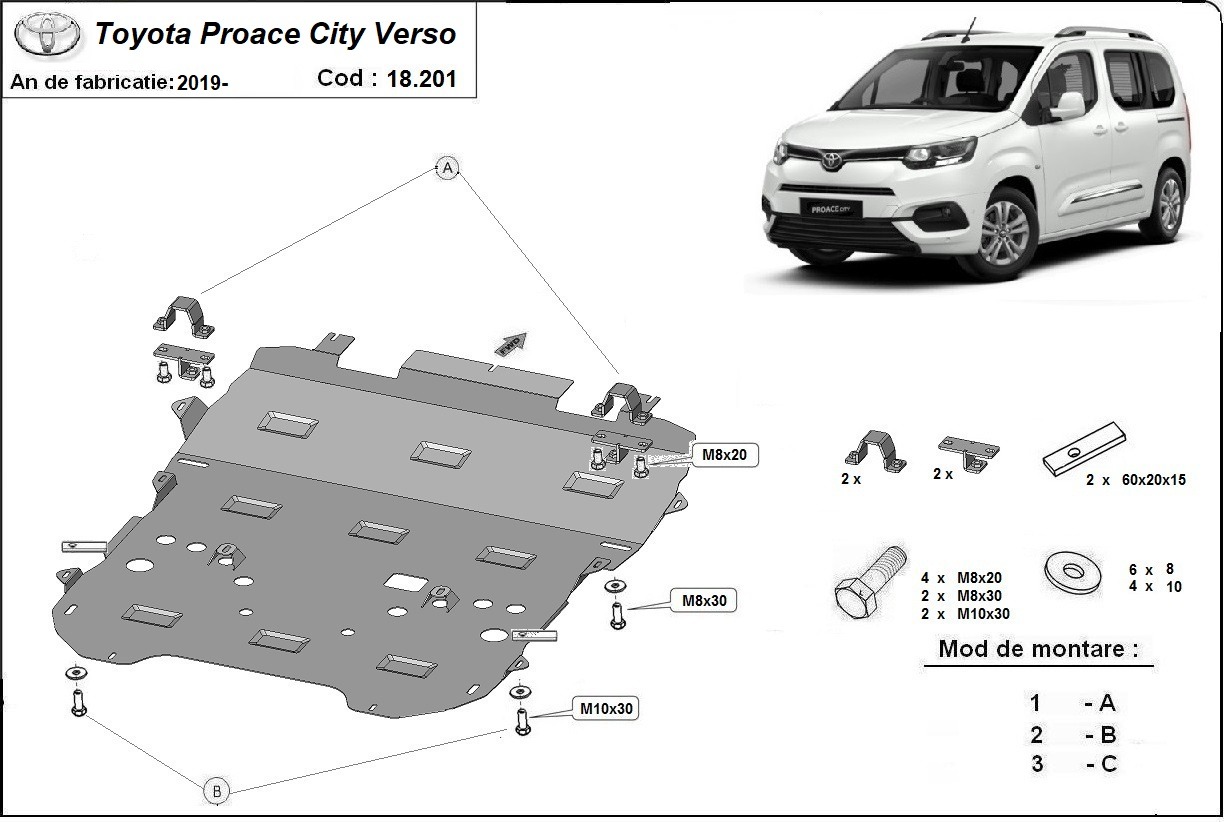 Pohjapanssari Steel Engine+ | Toyota Proace City Verso (2019-2026) - 3