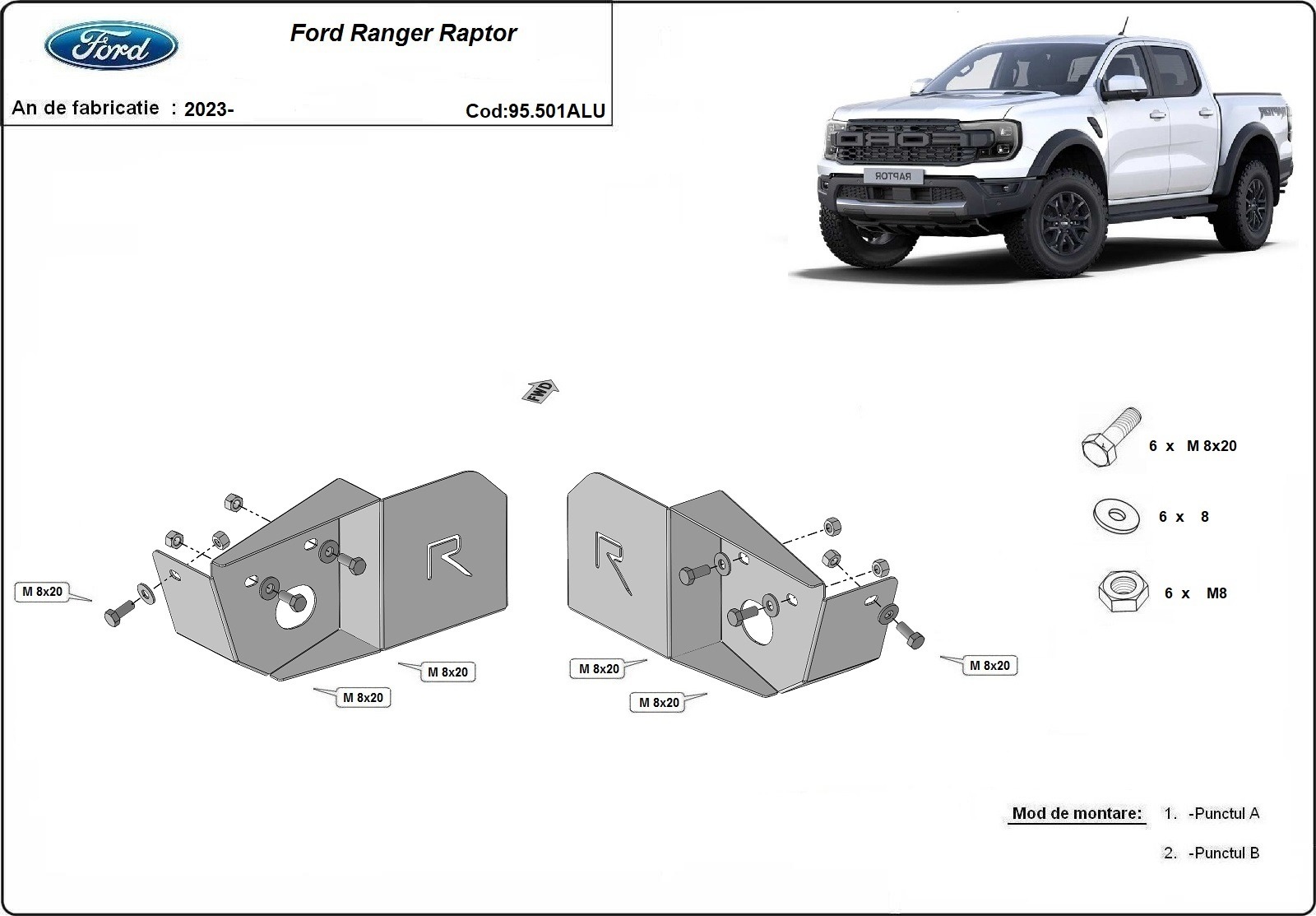 Bunnplate Aluminium Trailing Arm Sensor | Ford Ranger Raptor (2023-2026) - 3