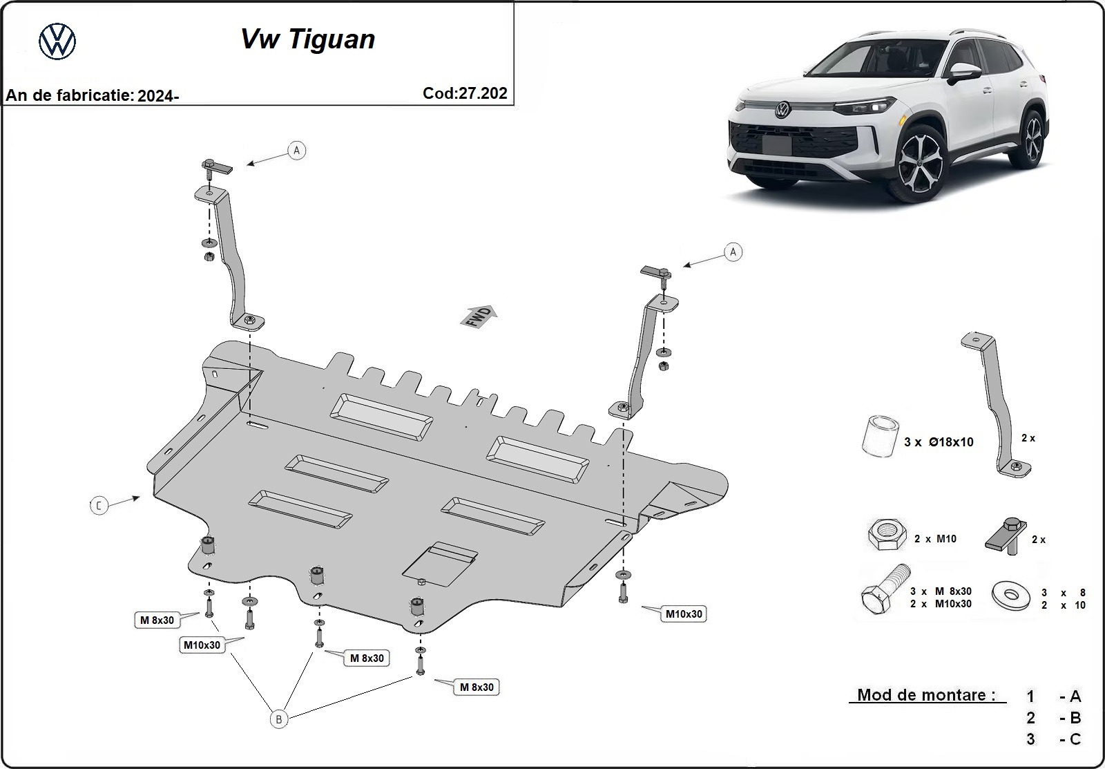 Skid plate Steel Engine+ | VW Tiguan (2024-2026) - 3