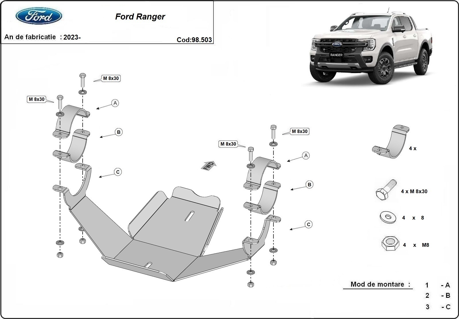 Bundplade Stål Bagdifferentiale | Ford Ranger (2023-2026) - 3