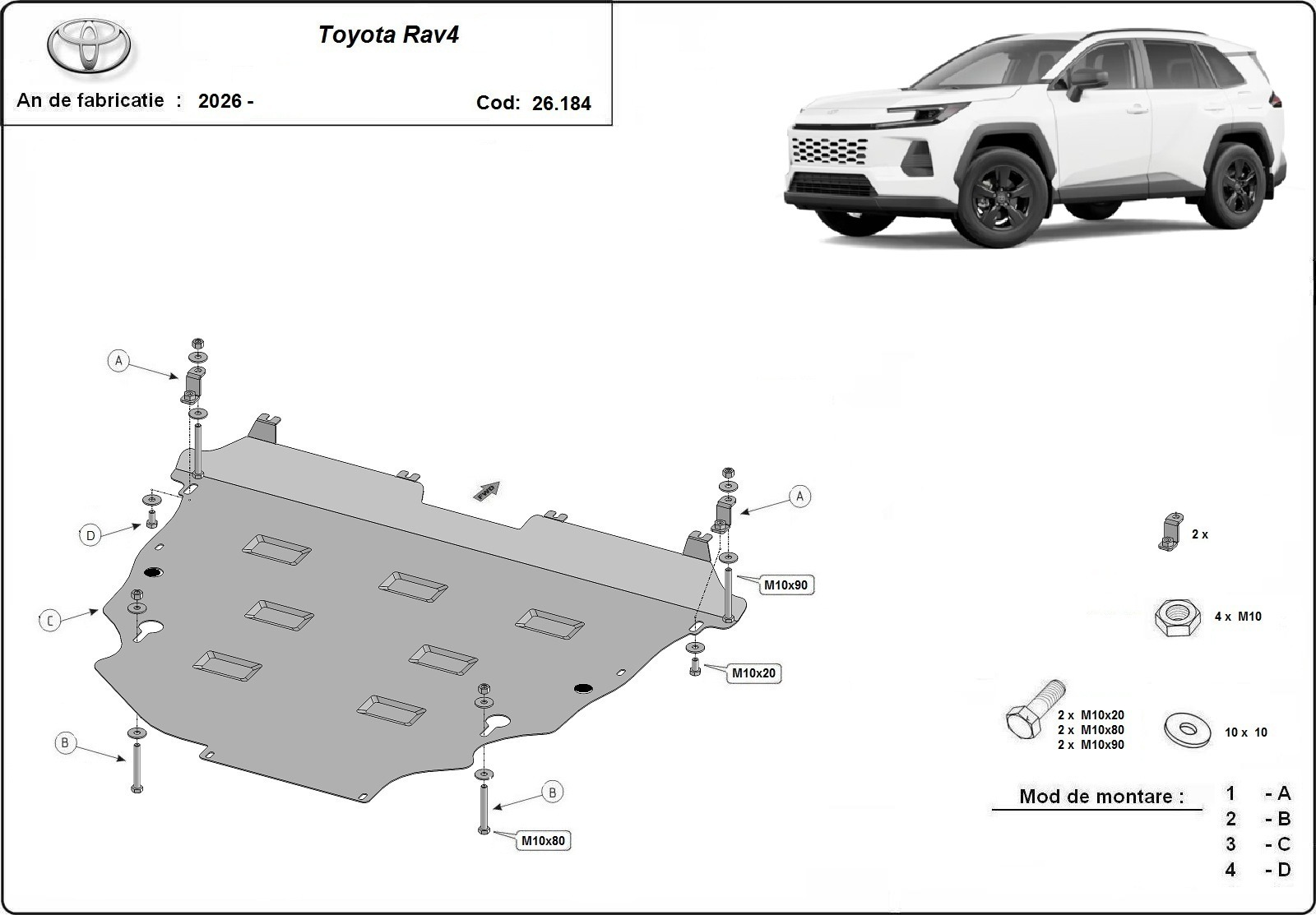 Bunnplate Stål Motor+ | Toyota RAV4 (2026-2026) - 3