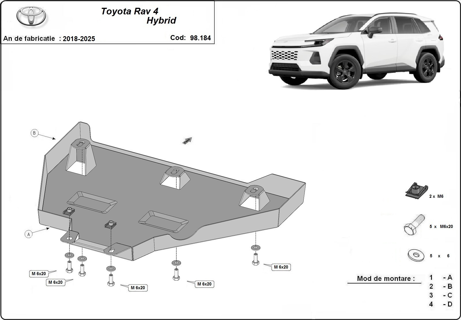 Bunnplate Stål Bakre differensial | Toyota RAV4 Hybrid (2026-2026) - 3