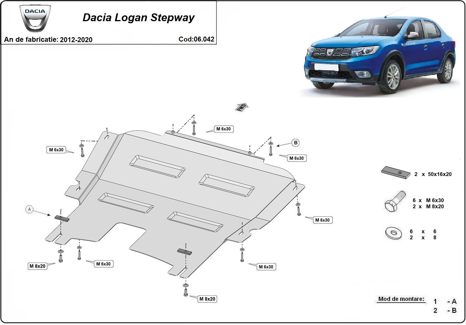 Skid plate Steel Engine+ | Dacia Logan Stepway (2012-2020) - 3