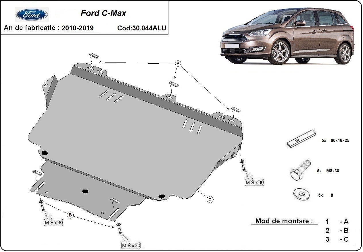 Skid plate Aluminium Engine+ | Ford C-max (2010-2019) - 3