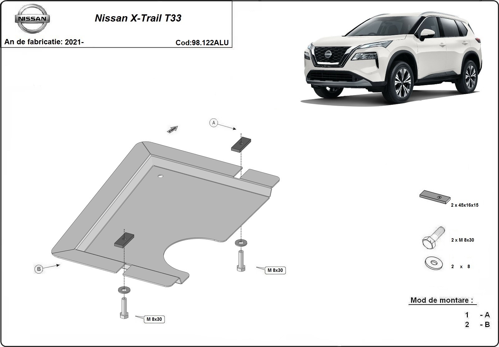 Pohjapanssari Aluminium Differential | Nissan X-Trail T33 (2021-2026) - 3