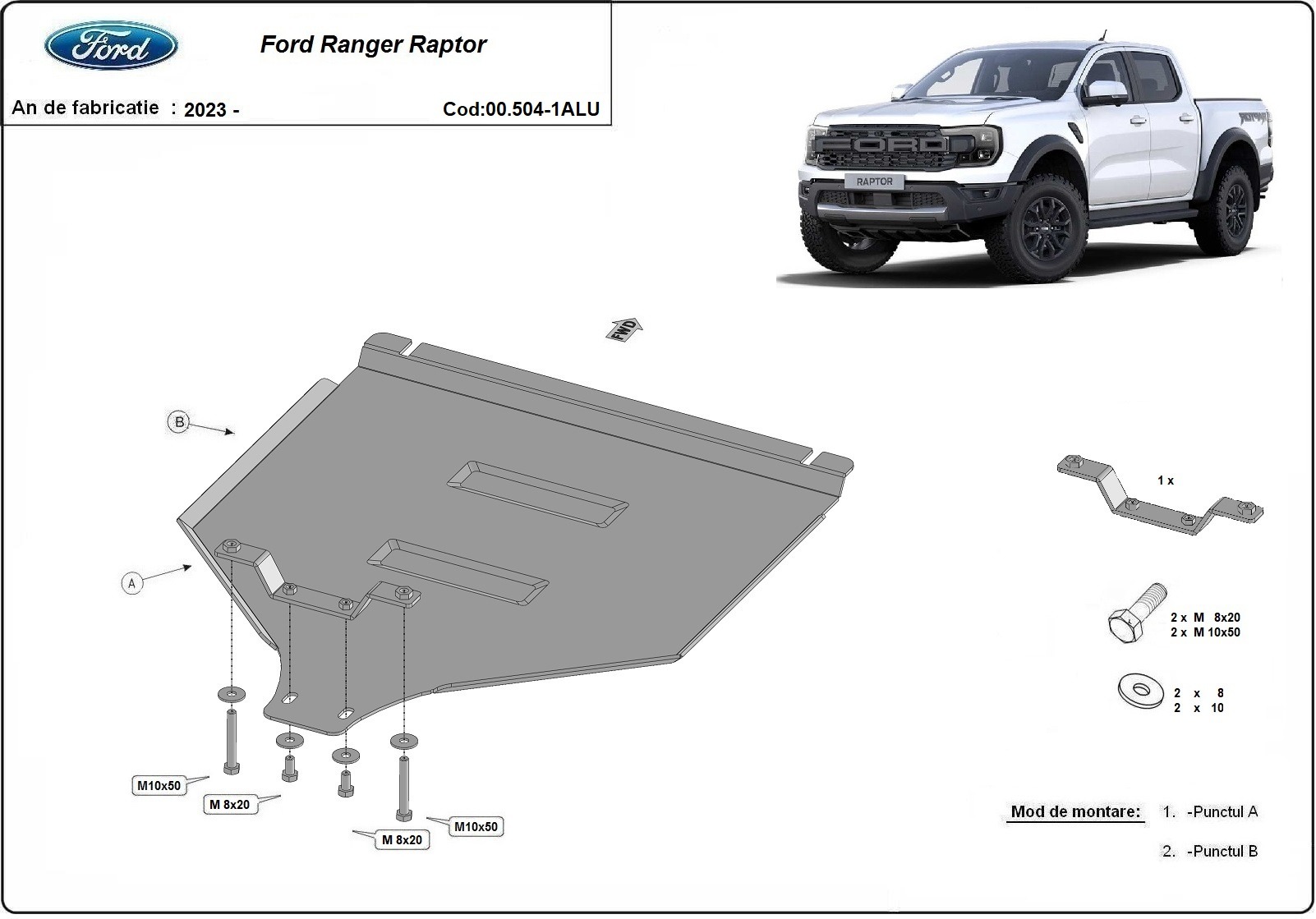Bundplade Aluminium Gearkasse | Ford Ranger Raptor (2023-2026) - 3