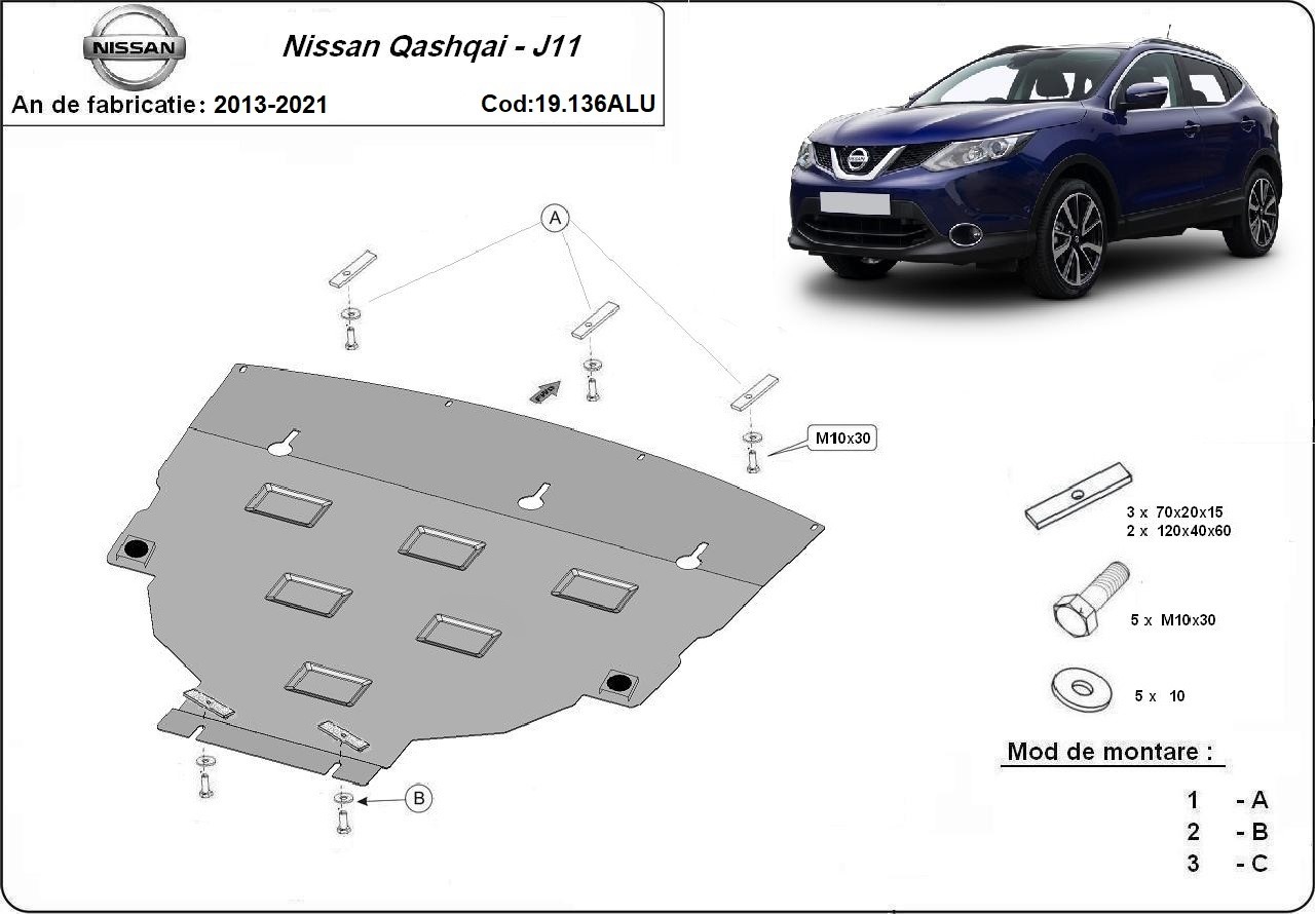 Skid plate Aluminium Engine+ | Nissan Qashqai J11 (2013-2021) - 3