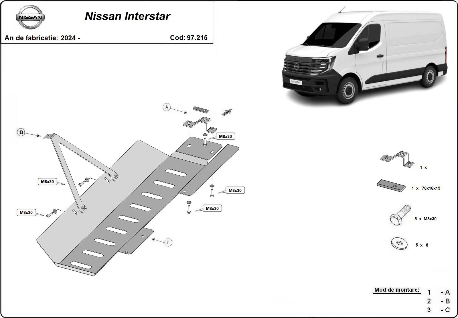 Hasplåt Stål STOP&GO | Nissan Interstar (2024-2026) - 3