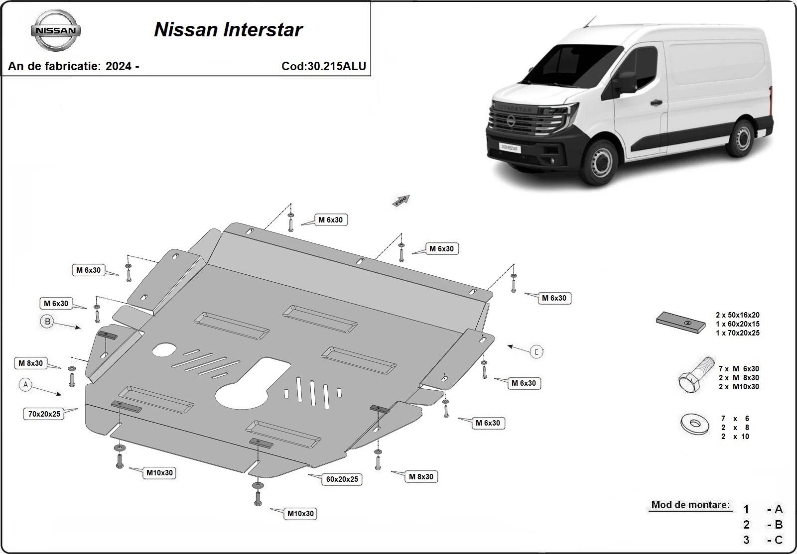 Bunnplate Aluminium Motor+ | Nissan Interstar (2024-2026) - 3