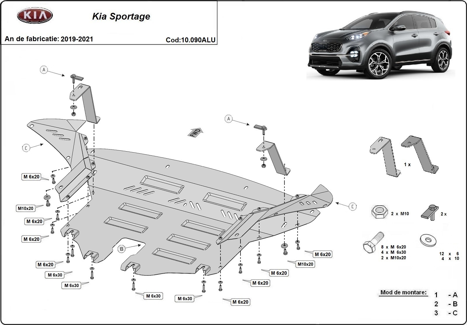 Pohjapanssari Aluminium Engine+ | Kia Sportage (2019-2021) - 3