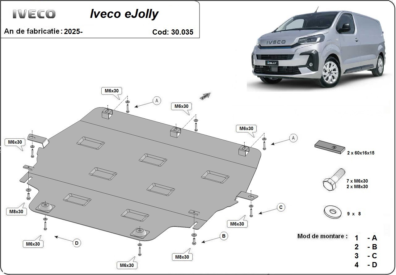 Bunnplate Stål Motor+ | Iveco eJolly (2025-2026) - 3