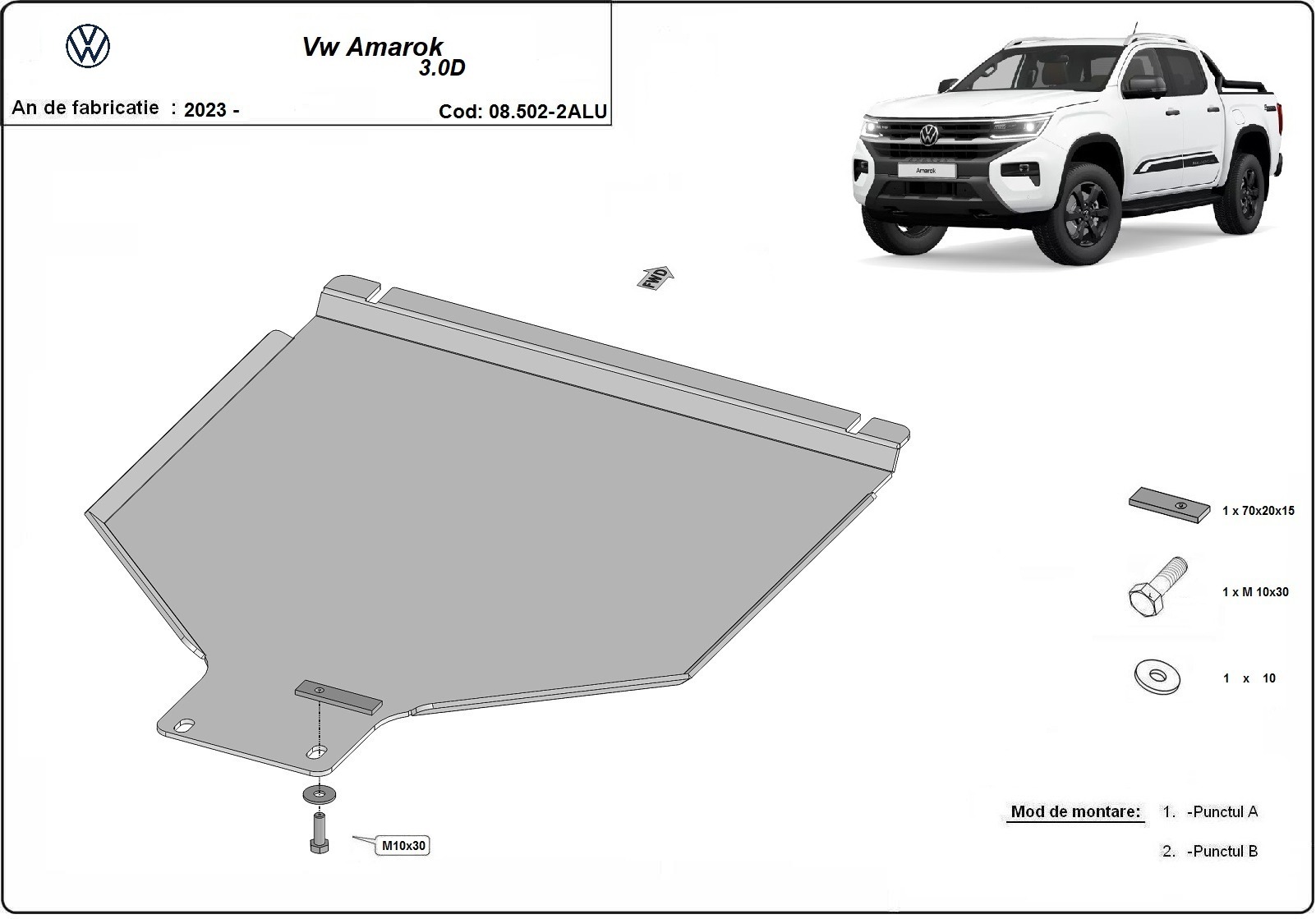Bunnplate Aluminium Girkasse | VW Amarok (2022-2026)