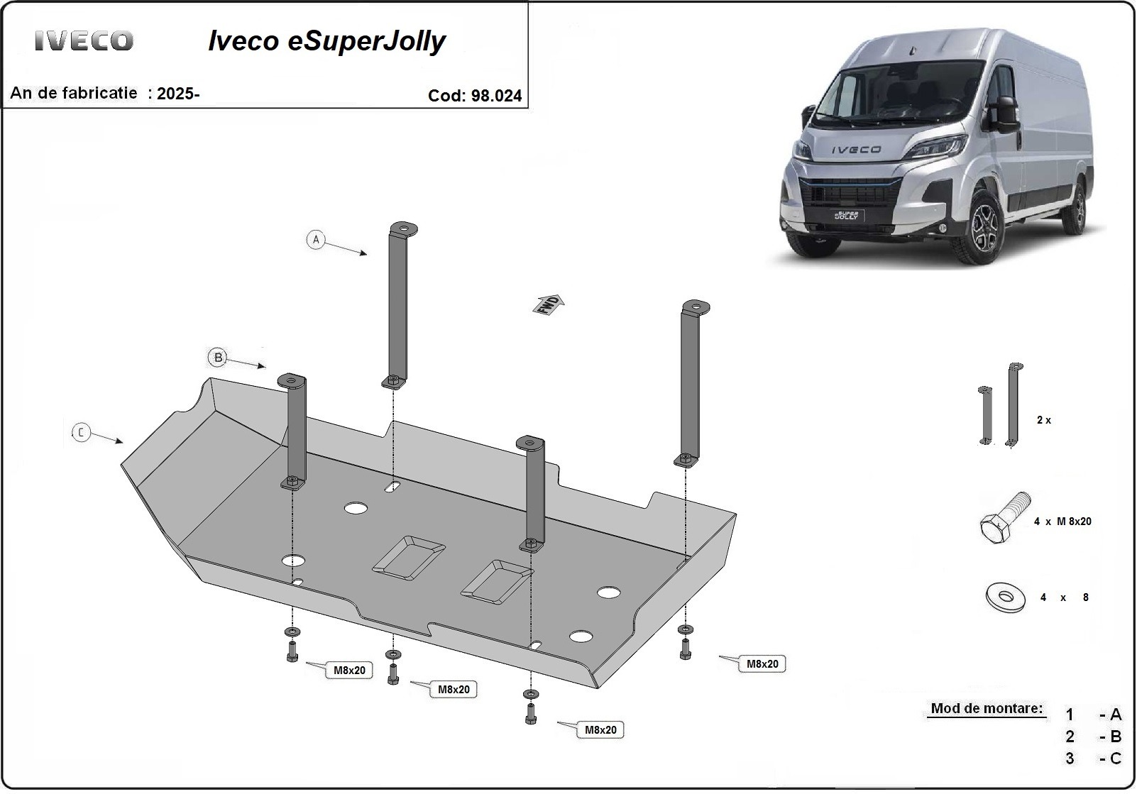 Skid plate Steel AdBlue | Iveco eSuper Jolly (2025-2026) - 3