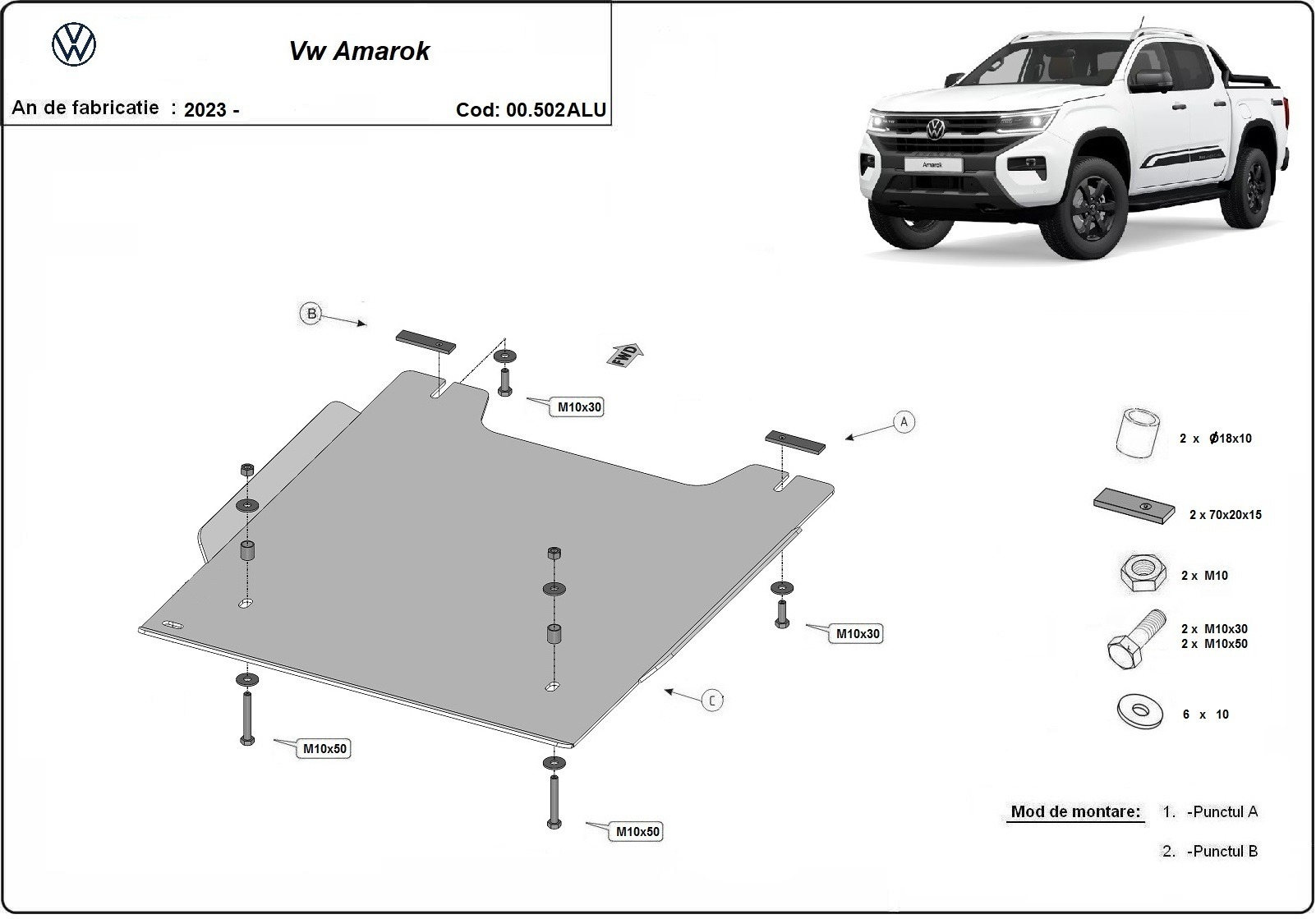Bundplade Aluminium Fordelingsgearkasse | VW Amarok (2023-2026) - 3