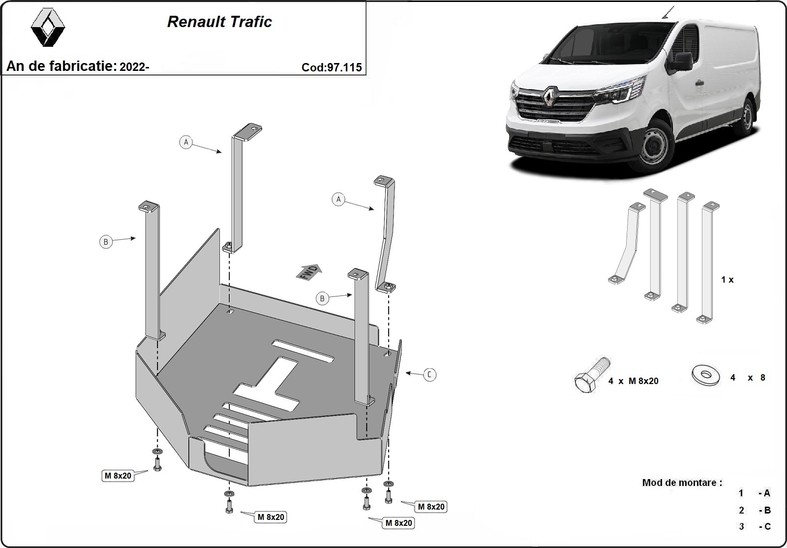 Bundplade Stål Katalysator | Renault Trafic (2022-2026) - 3