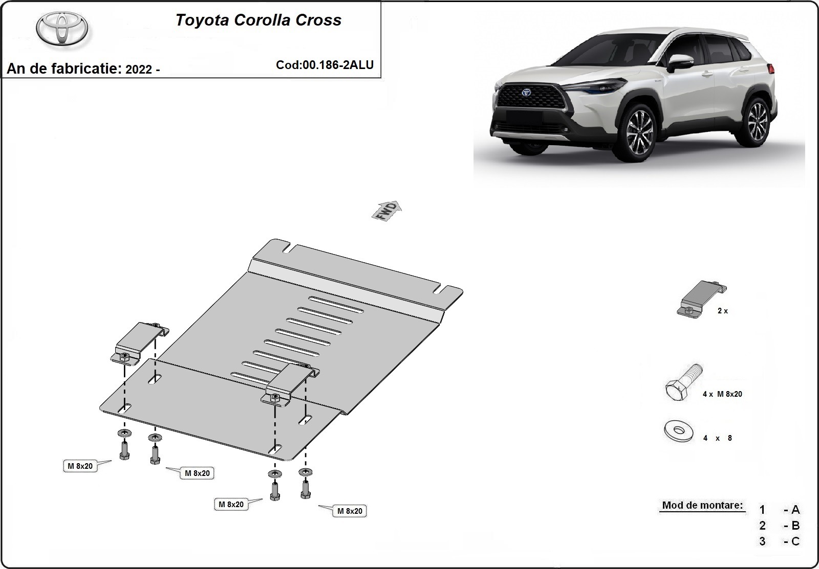Bundplade Aluminium Katalysator | Toyota Corolla Cross (2022-2026) - 3