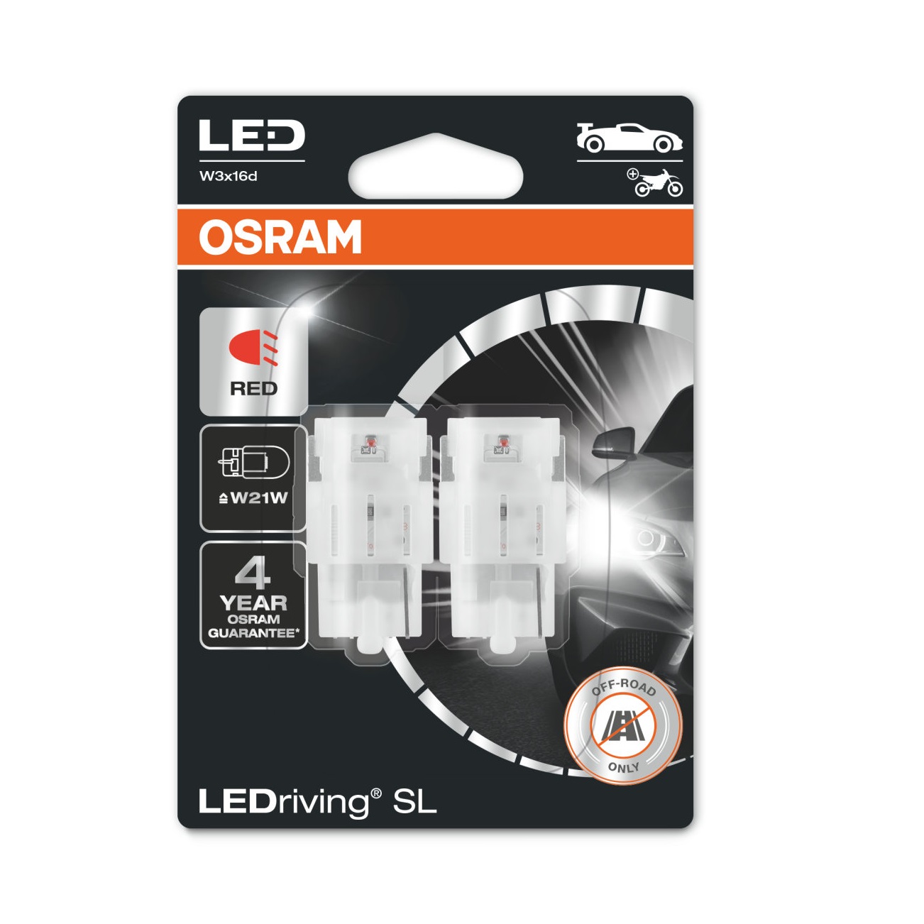 Osram LEDriving SL W21W RED