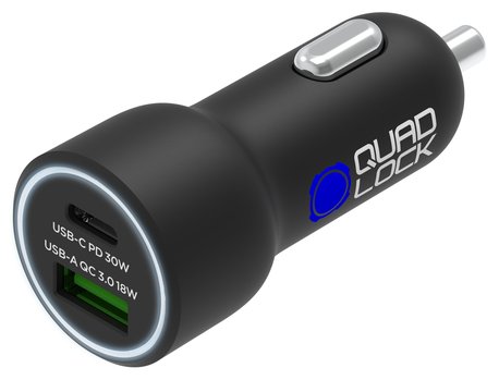 Quad Lock 48W Dual Car Charger - USB-C PD + USB-A QC3.0