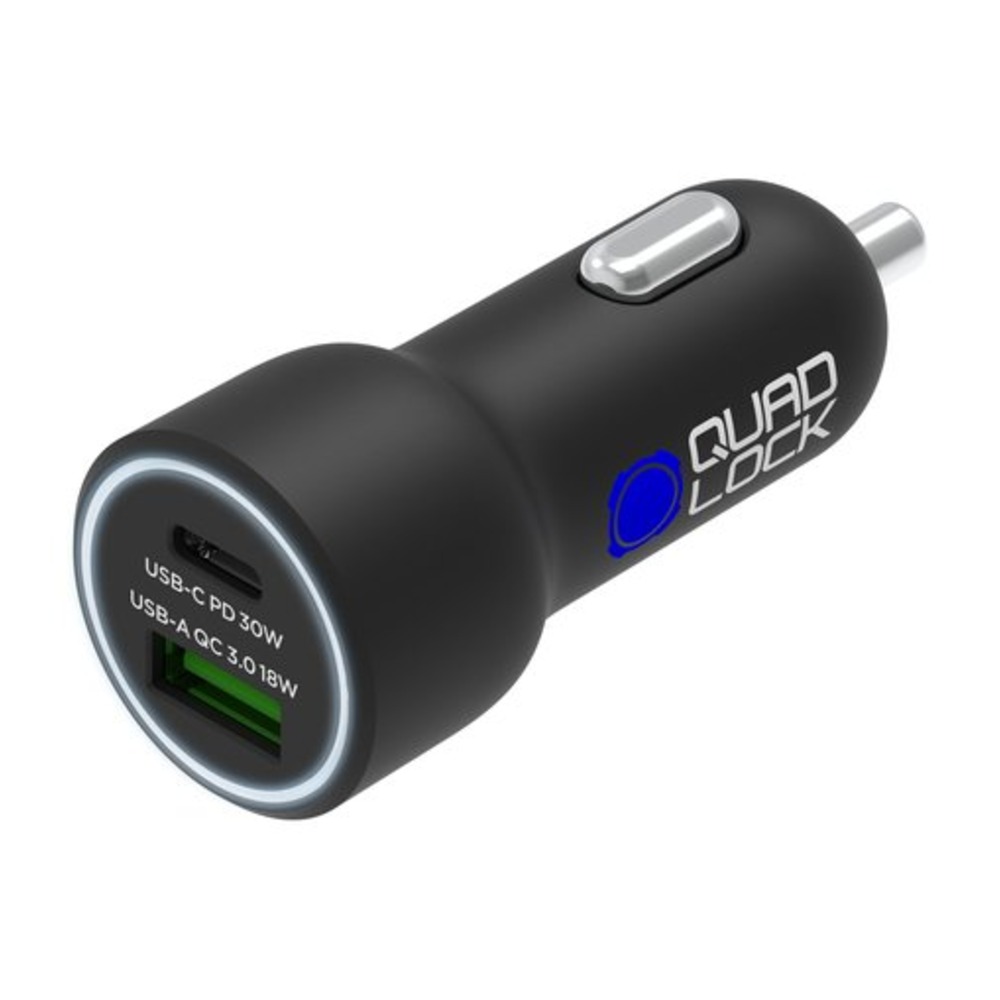 Quad Lock 48W Dual Car Charger - USB-C PD + USB-A QC3.0