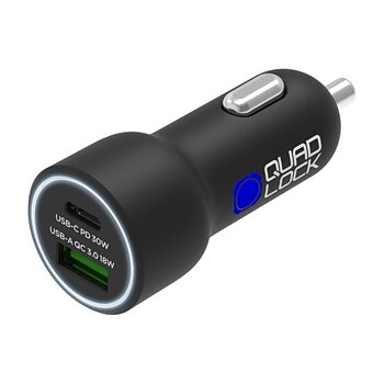 Quad Lock 48W Dual Car Charger - USB-C PD + USB-A QC3.0