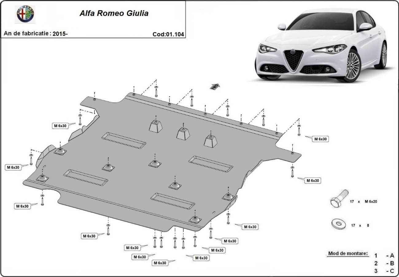 Hasplåt Stål Motor+ | Alfa Romeo Giulia (2015-2026) - 7