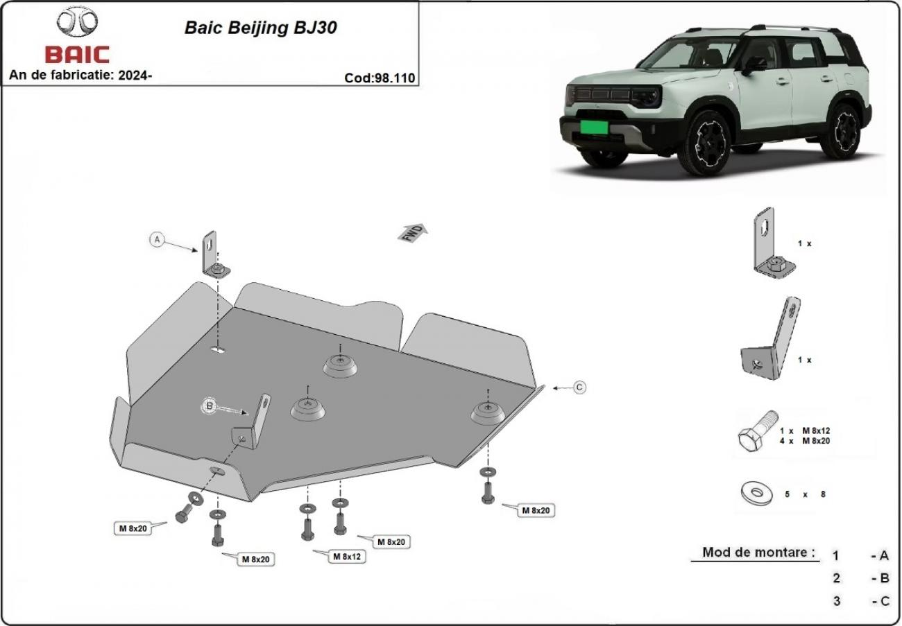 Bundplade Stål Bagdifferentiale | BAIC Beijing BJ30 (2024-2026) - 7