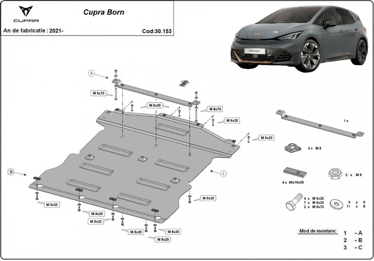 Bunnplate Stål Motor+ | Cupra Born (2021-2026) - 2