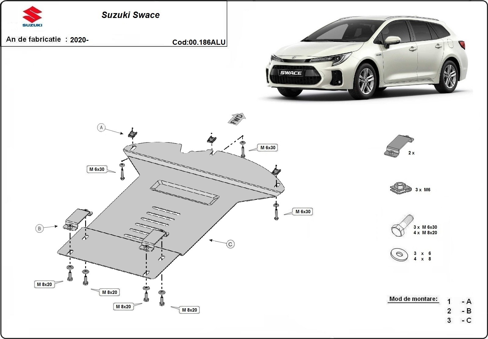 Aluminium-Unterfahrschutz Katalysator | Suzuki Swace (2020-2026) - 3