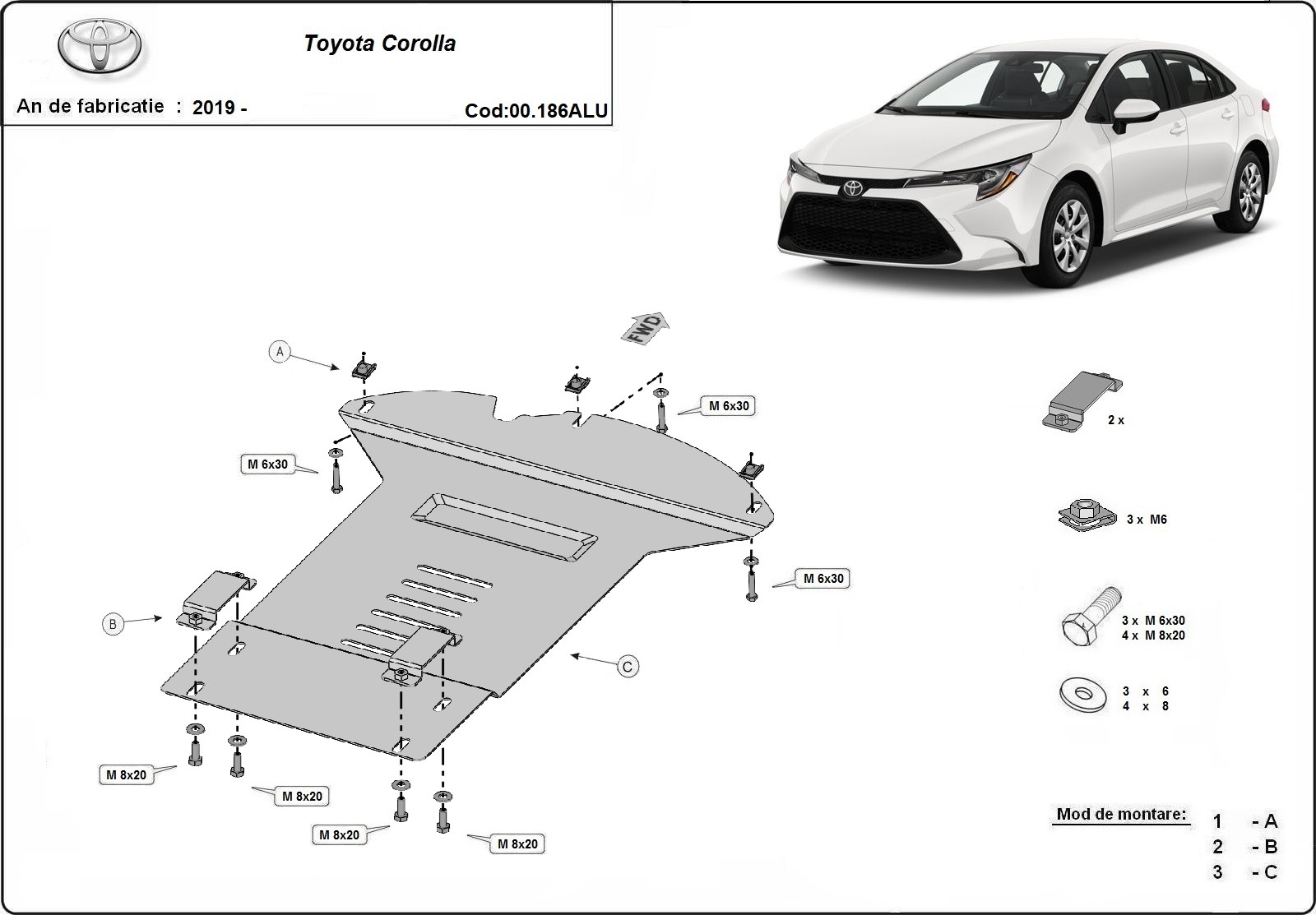 Aluminium beschermplaat katalysator | Toyota Corolla (2019-2026) - 3