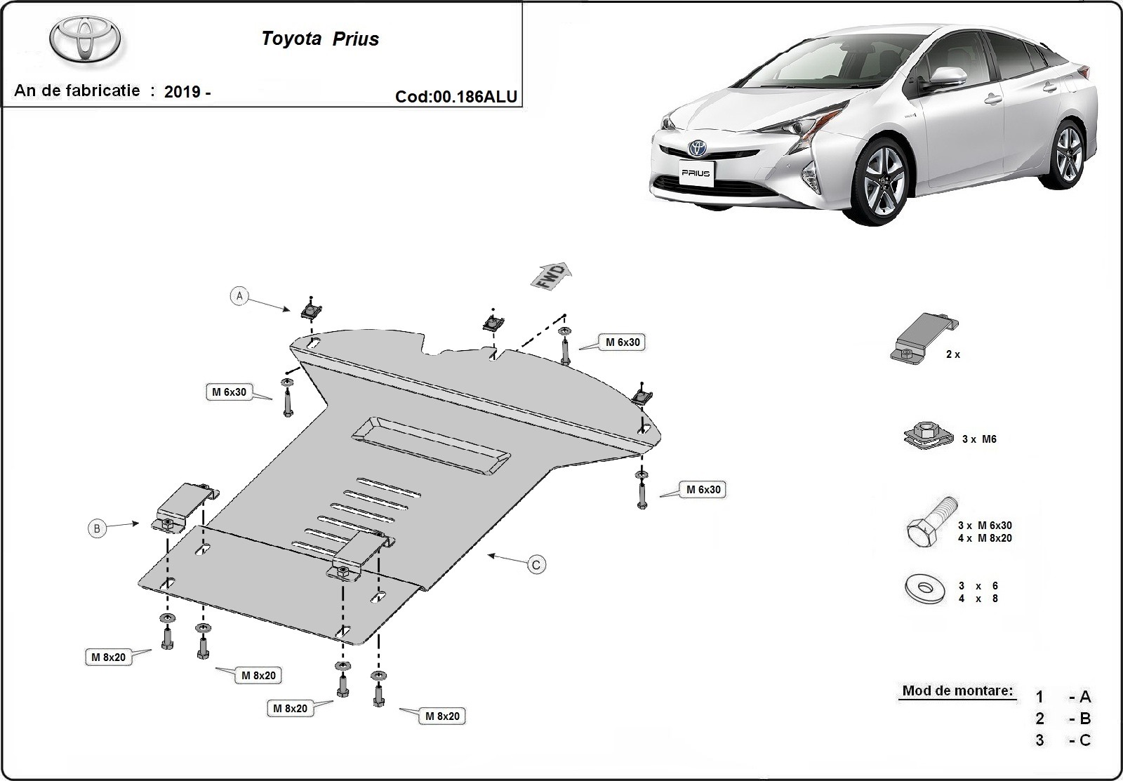 Aluminium beschermplaat katalysator | Toyota Prius (2019-2026) - 3
