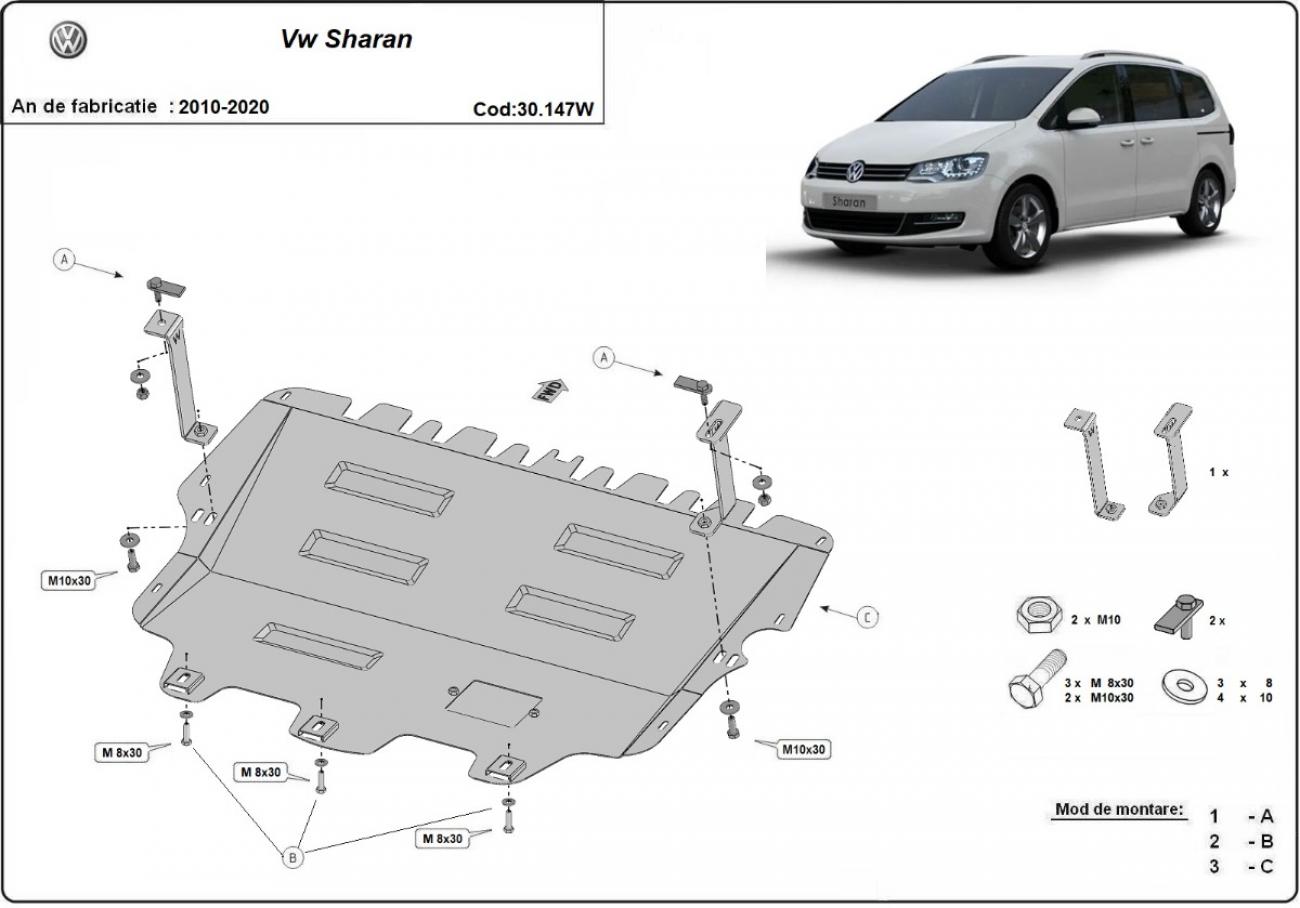 Hasplåt Stål Motor+ | VW Sharan - Webasto (2010-2020) - 8