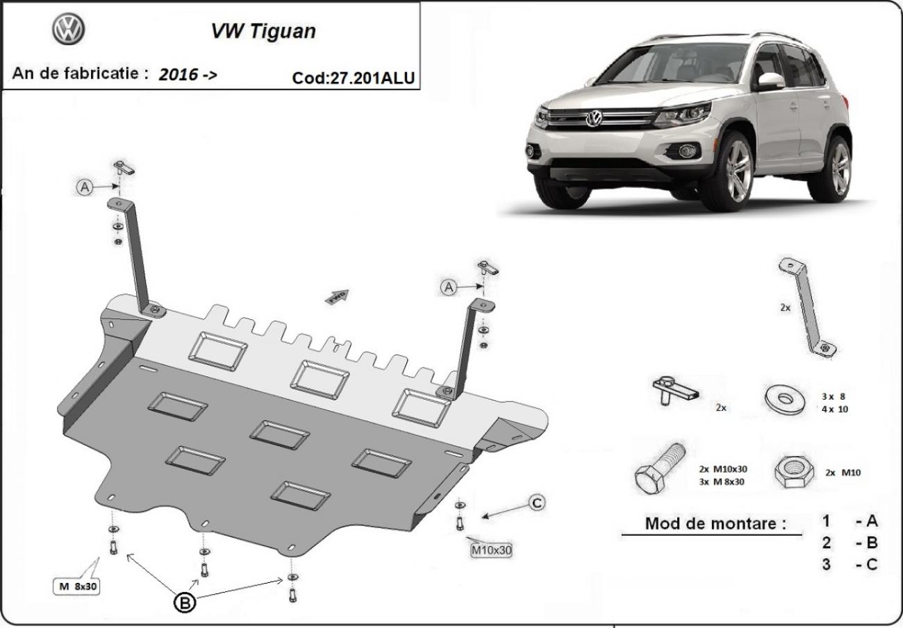Skid plate Aluminium Engine+ | VW Tiguan (2016-2026) - 3