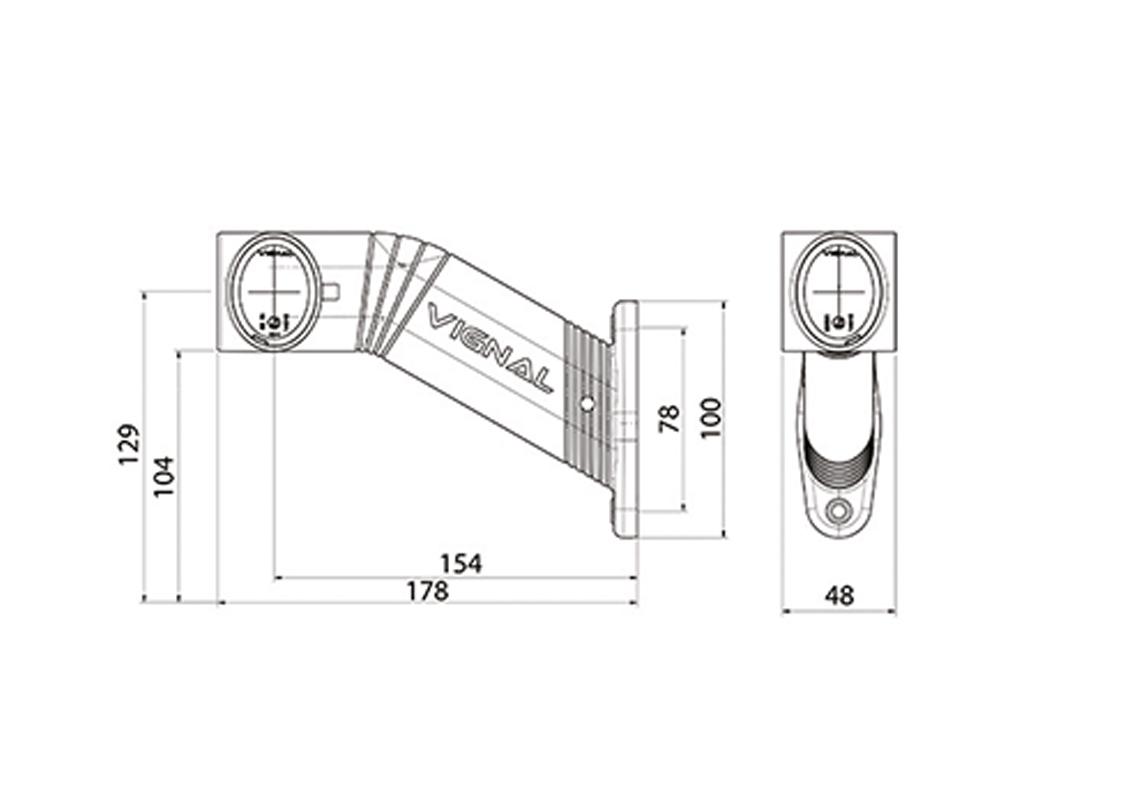 Vignal FA3 LED - Prawy End lampa obrysowa LED 12/24V cristal + czerwony + bursztynowy - 2