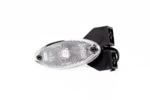 LED Posisjonslys + feste oval hvit 12-24V 0.75mm2 tilkobling.