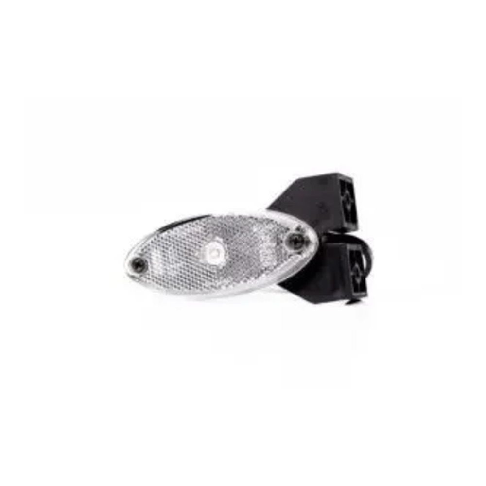 LED Markierungsleuchte + Halterung oval weiß 12/24v 0.75mm2 conn.