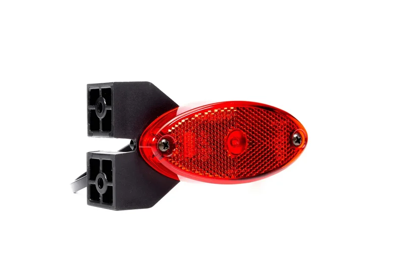 LED marking light + bracket oval red 12/24v 50cm cable