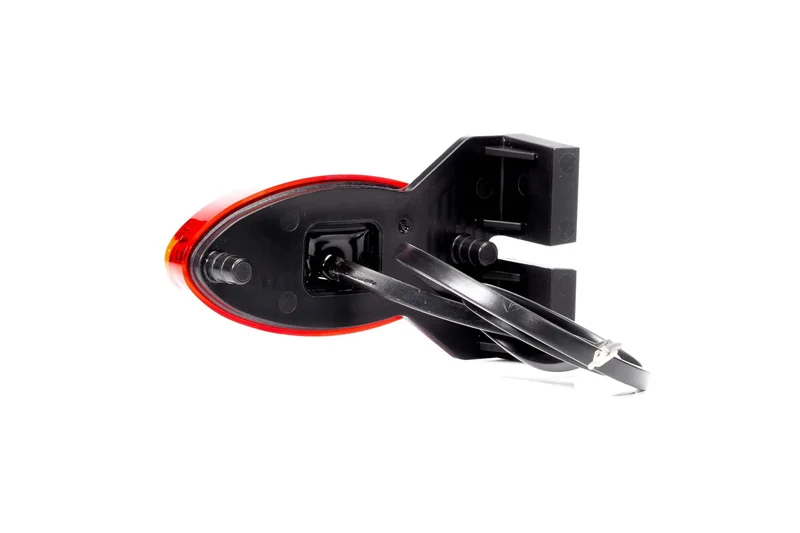 LED marking light + bracket oval red 12/24v 50cm cable - 2